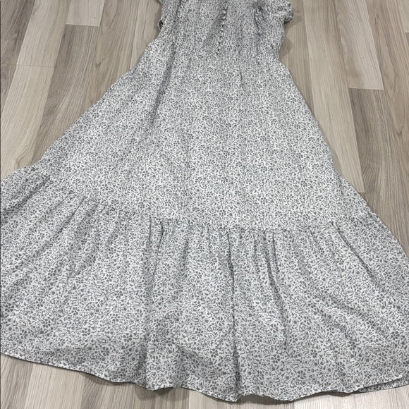 Outerknown Canyon Cotton Floral Maxi Size M Blue White Ditzy Tiered Dress Size M - Picture 7 of 13